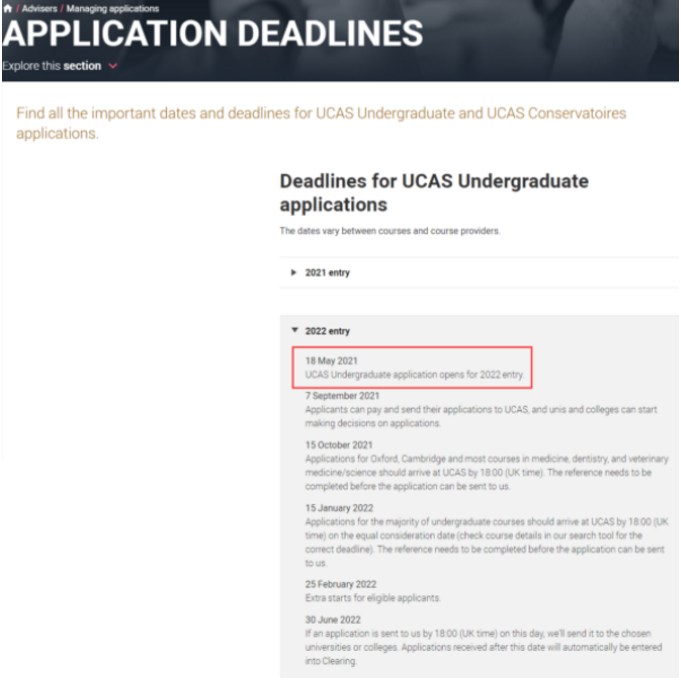 2022年UCAS英国本科申请将于5月18日开放！