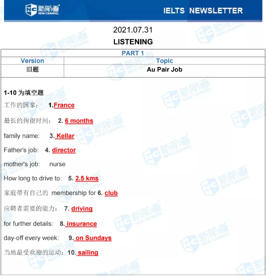 新航道2021年7月31日雅思考试回忆