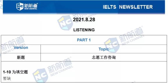 新航道2021年8月28日雅思考试回忆