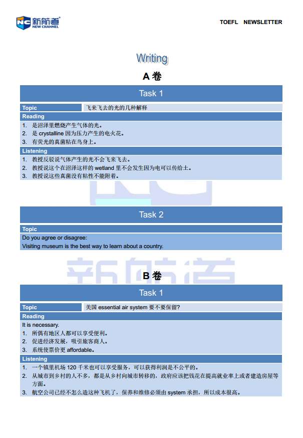 成都新航道托福回忆