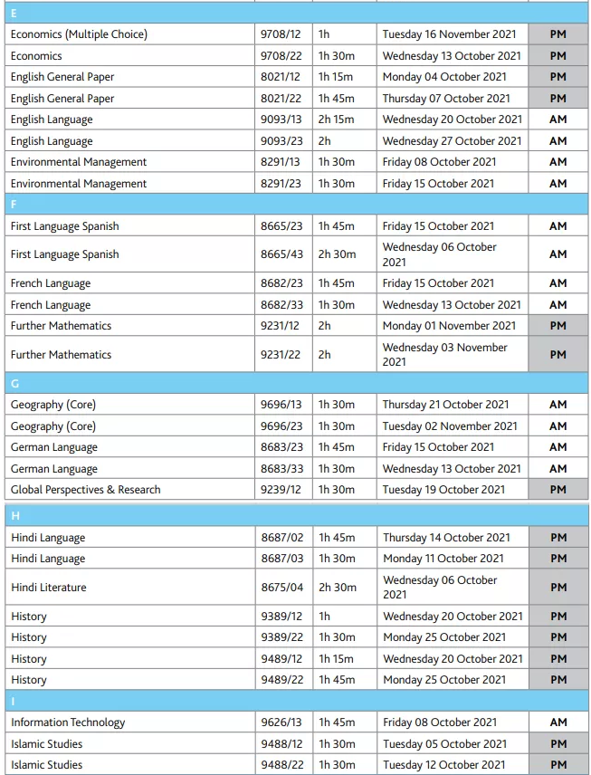 CAIE考试局2021年秋季A-Level报名及考试时间3.png CAIE考试局2021年秋季A-Level报名及考试时间3.png