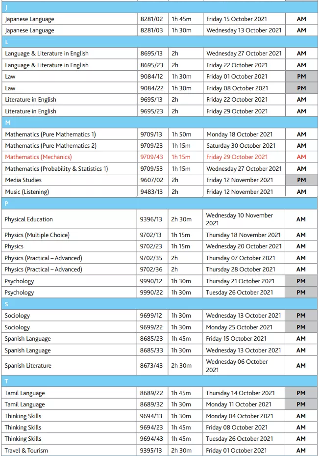 CAIE考试局2021年秋季A-Level报名及考试时间4.png CAIE考试局2021年秋季A-Level报名及考试时间4.png