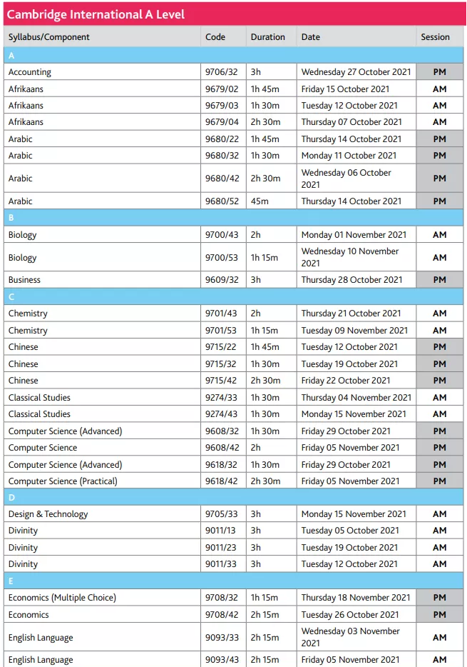 CAIE考试局2021年秋季A-Level报名及考试时间6.png CAIE考试局2021年秋季A-Level报名及考试时间6.png