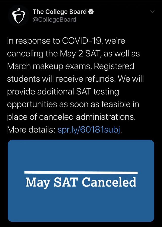 sat5月份考试取消