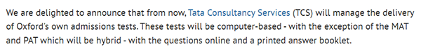 注意了！牛津大学入学笔试部分更换合作方，MAT和PAT实行线上线下混合考试