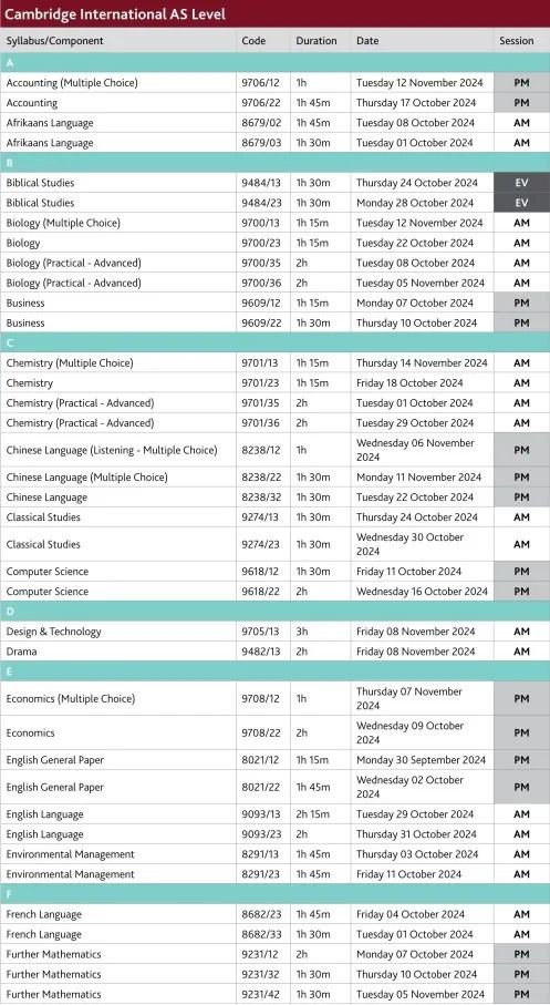 2024A-Level秋季的时间安排，三大考试局已经公布！