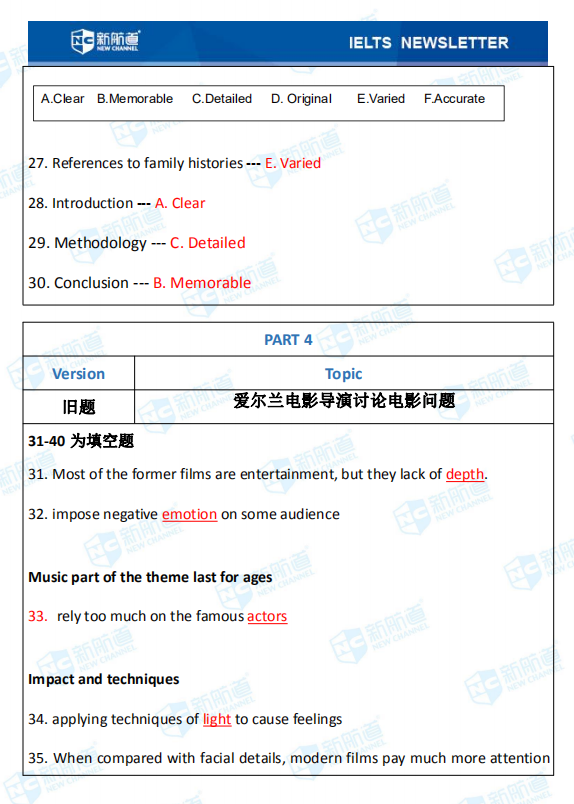 雅思考试真题