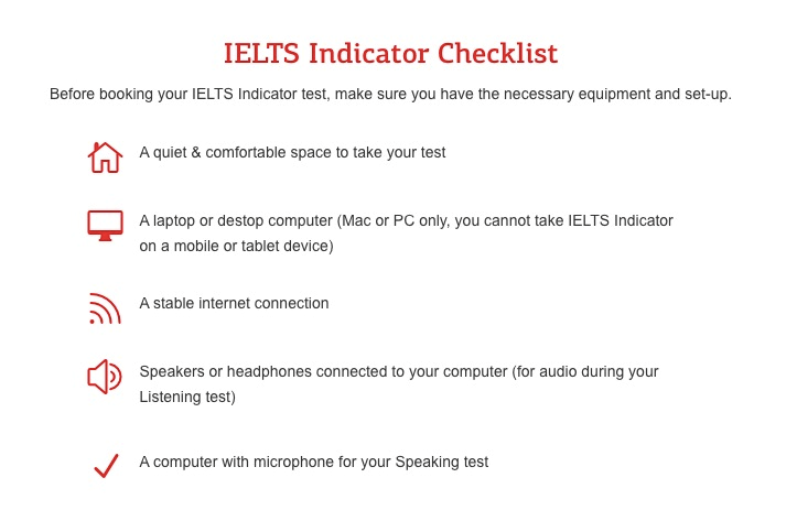 考生可以在家中进行IELTS Indicator考试