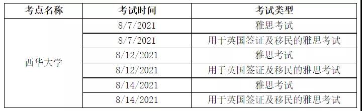 关于取消2021年7月和8月南京、无锡、苏州、常州、合肥和扬州地区部分雅思考试和用于英国签证及移民的雅思考试的通知