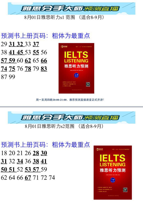 8月1日雅思听力预测，100%的命中率，boss最后出场